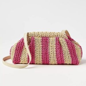 NWOT LOFT Raffia Straw Crossbody Clutch Bag